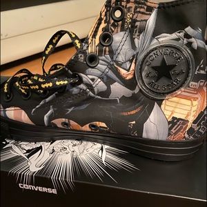 Converse Hi-Tops with Batman Print